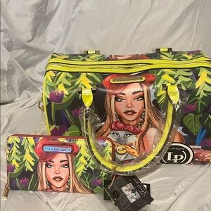 Women's Travel Bag Set - Yellow and Green